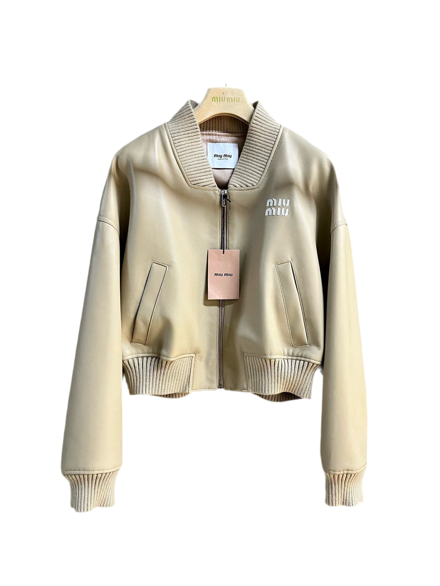 Miu Cropped Biker Jacket - Image 2