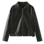 Cropped Leather Jacket - Image 3