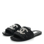 Chanel raffia slides