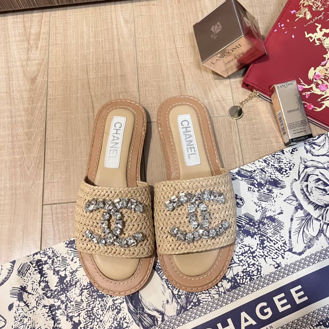 Chanel raffia slides - Image 4