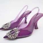 Zara Embellished Vinyl Heels - Image 2