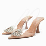 Zara Embellished Vinyl Heels